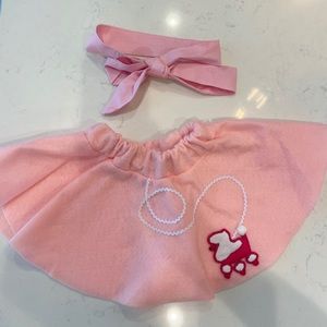50's poodle skirt, infant toddler costume,  girls halloween costume. 3-6 mos.